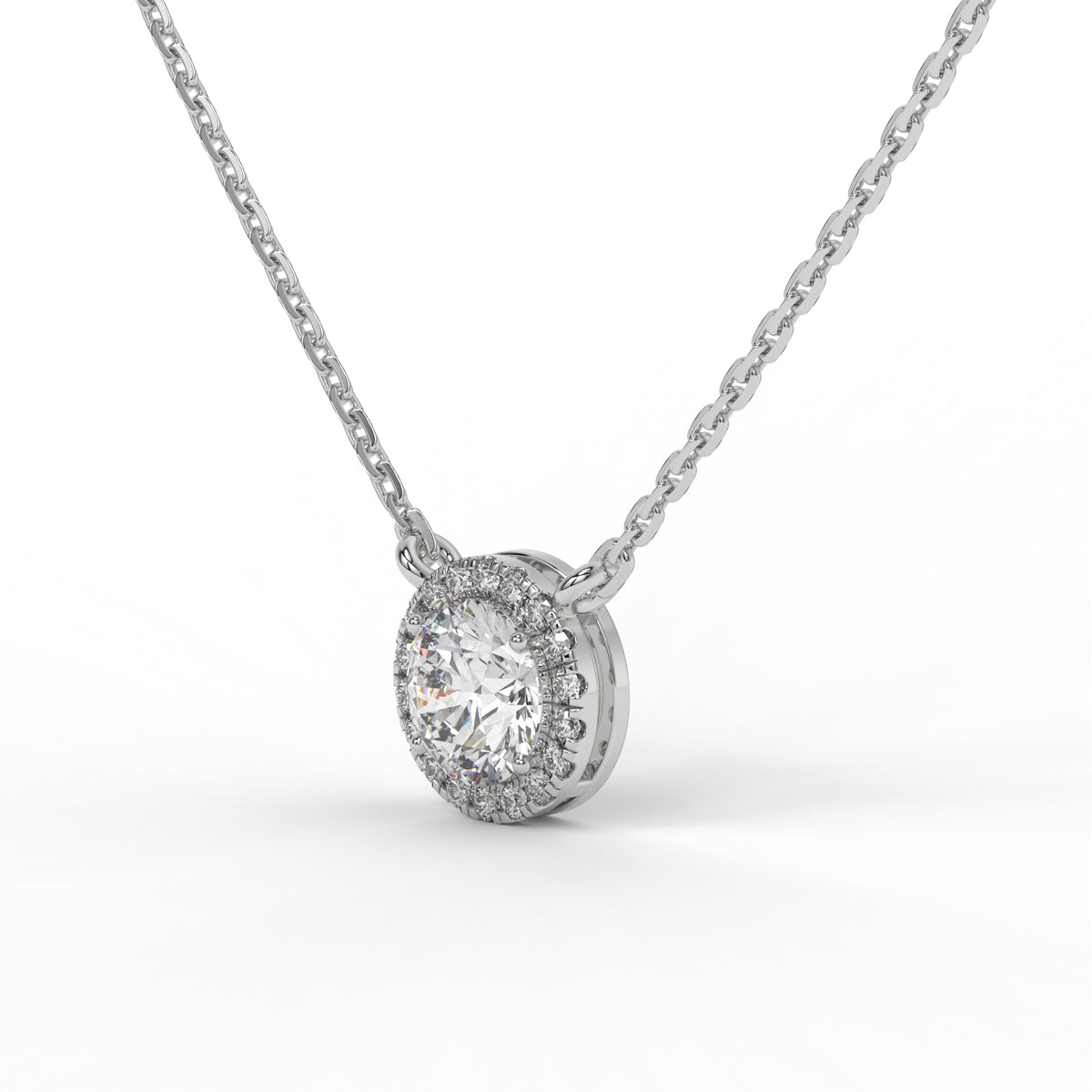 The Solara Diamond Halo Pendant