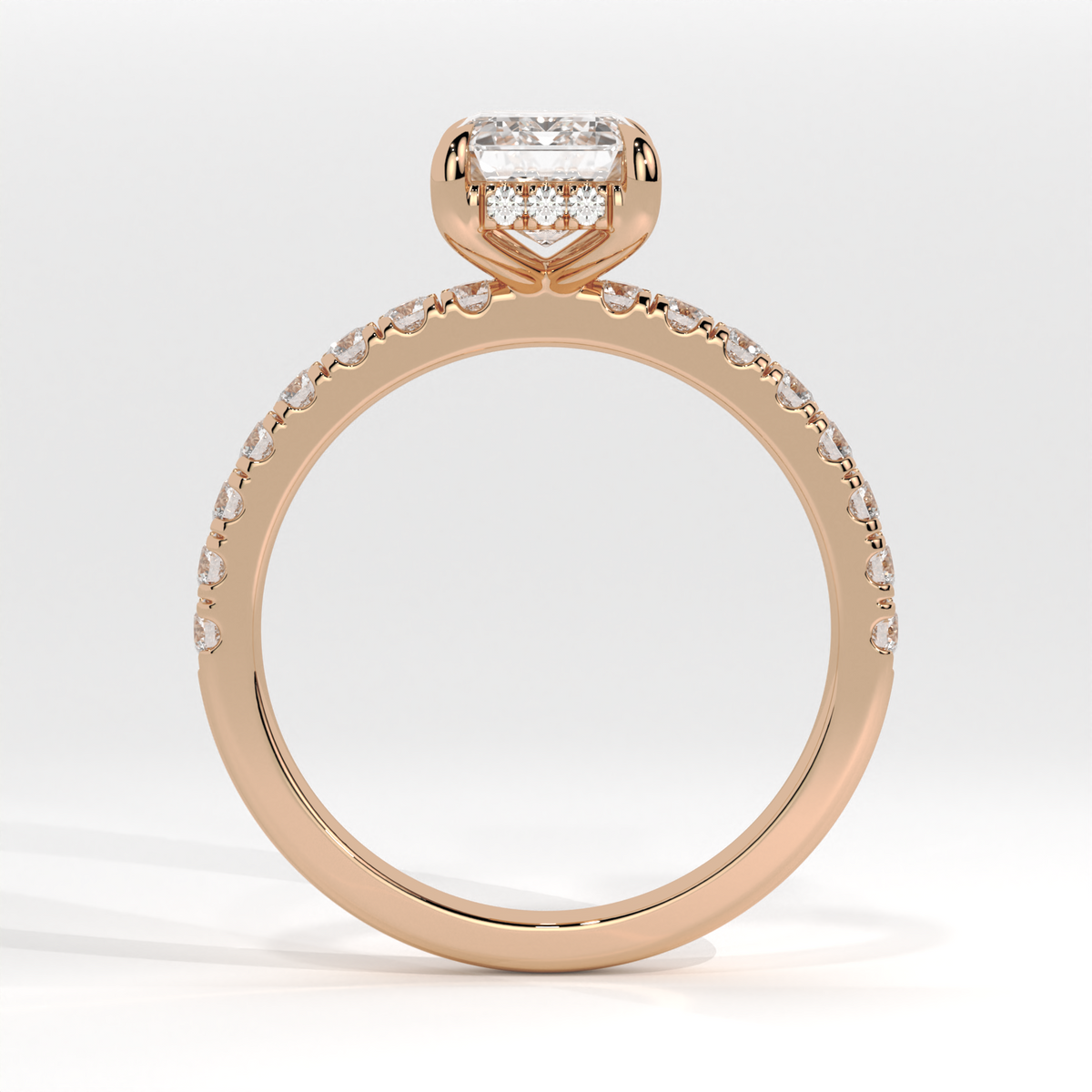 Valencia emerald-cut diamond ring – Rose gold