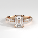 Valencia emerald-cut diamond ring – Rose gold