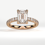 Valencia emerald-cut diamond ring – Rose gold