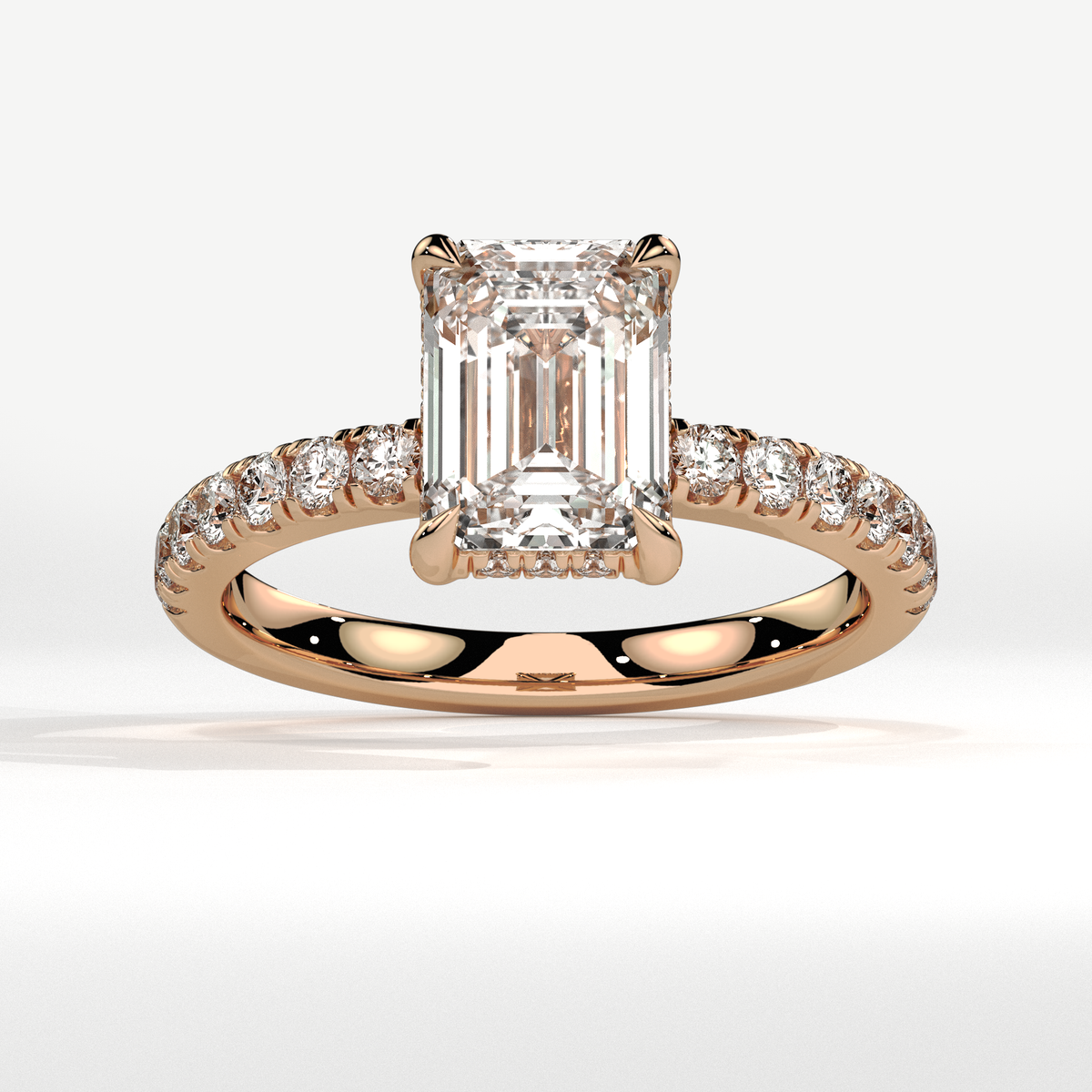 Valencia emerald-cut diamond ring – Rose gold