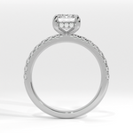 Valencia emerald-cut diamond ring – White gold, platinum or silver