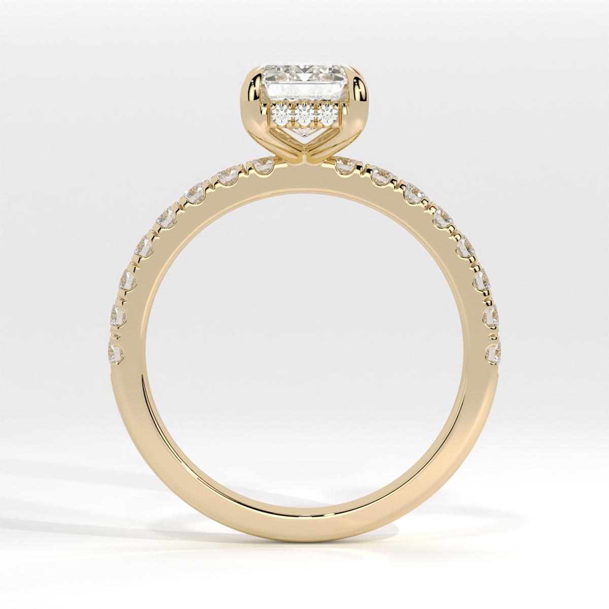 Valencia emerald-cut diamond ring – Yellow gold