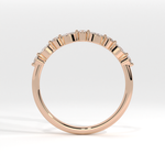 Alternating Round and Marquise Diamond Eternity Band - Rose Gold 