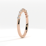 Alternating Round and Marquise Diamond Eternity Band - Rose Gold 