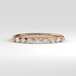 Alternating Round and Marquise Diamond Eternity Band - Rose Gold 