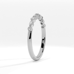 Alternating Round and Marquise Diamond Eternity Band - View 6 