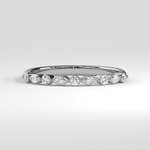 Alternating Round and Marquise Diamond Eternity Band - View 5 