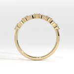 Alternating Round and Marquise Diamond Eternity Band - Yellow Gold 