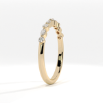 Alternating Round and Marquise Diamond Eternity Band - Yellow Gold 