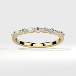 Alternating Round and Marquise Diamond Eternity Band - Yellow Gold 