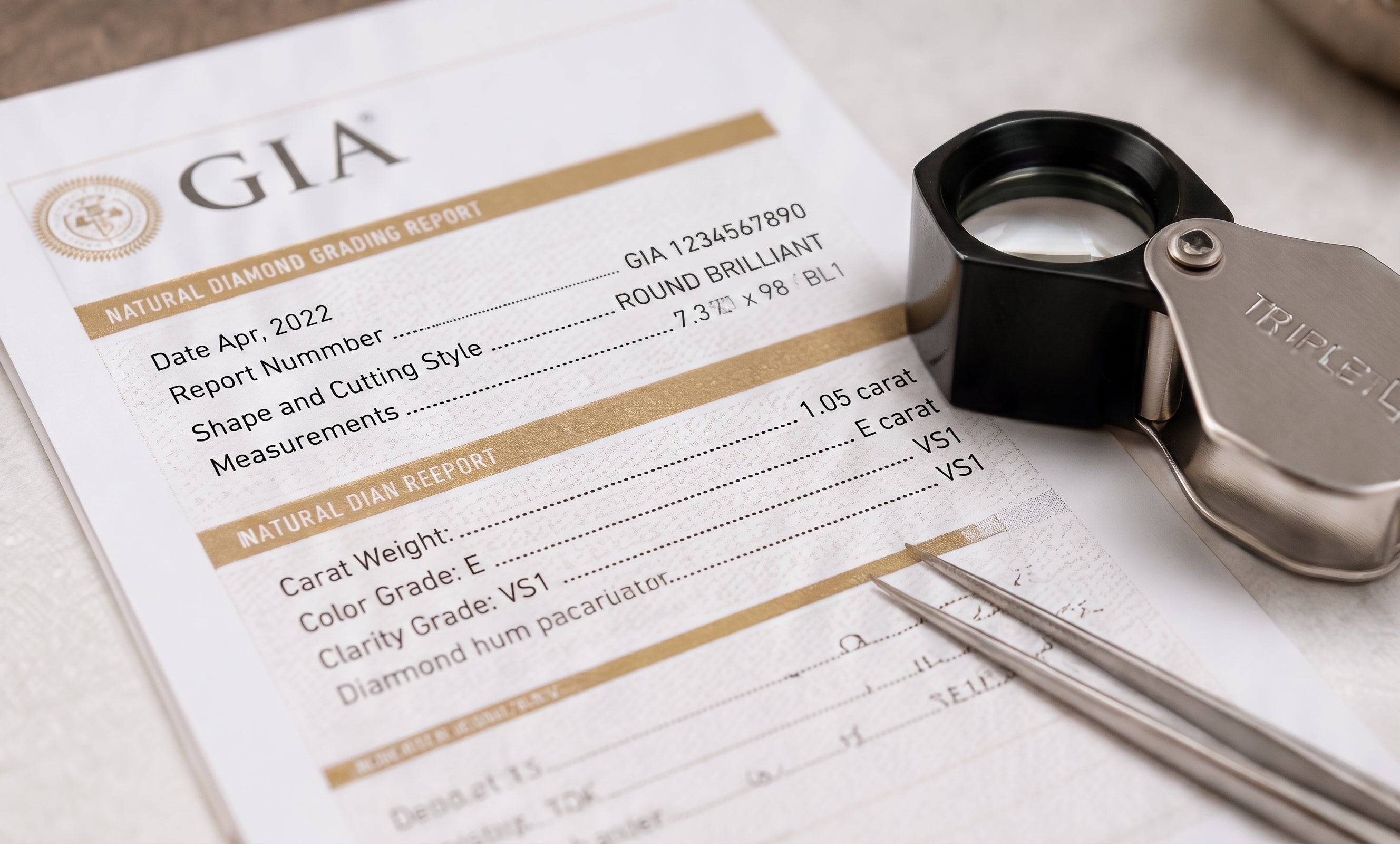 Diamond grading report