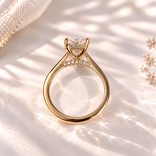 Hidden halo ring style
