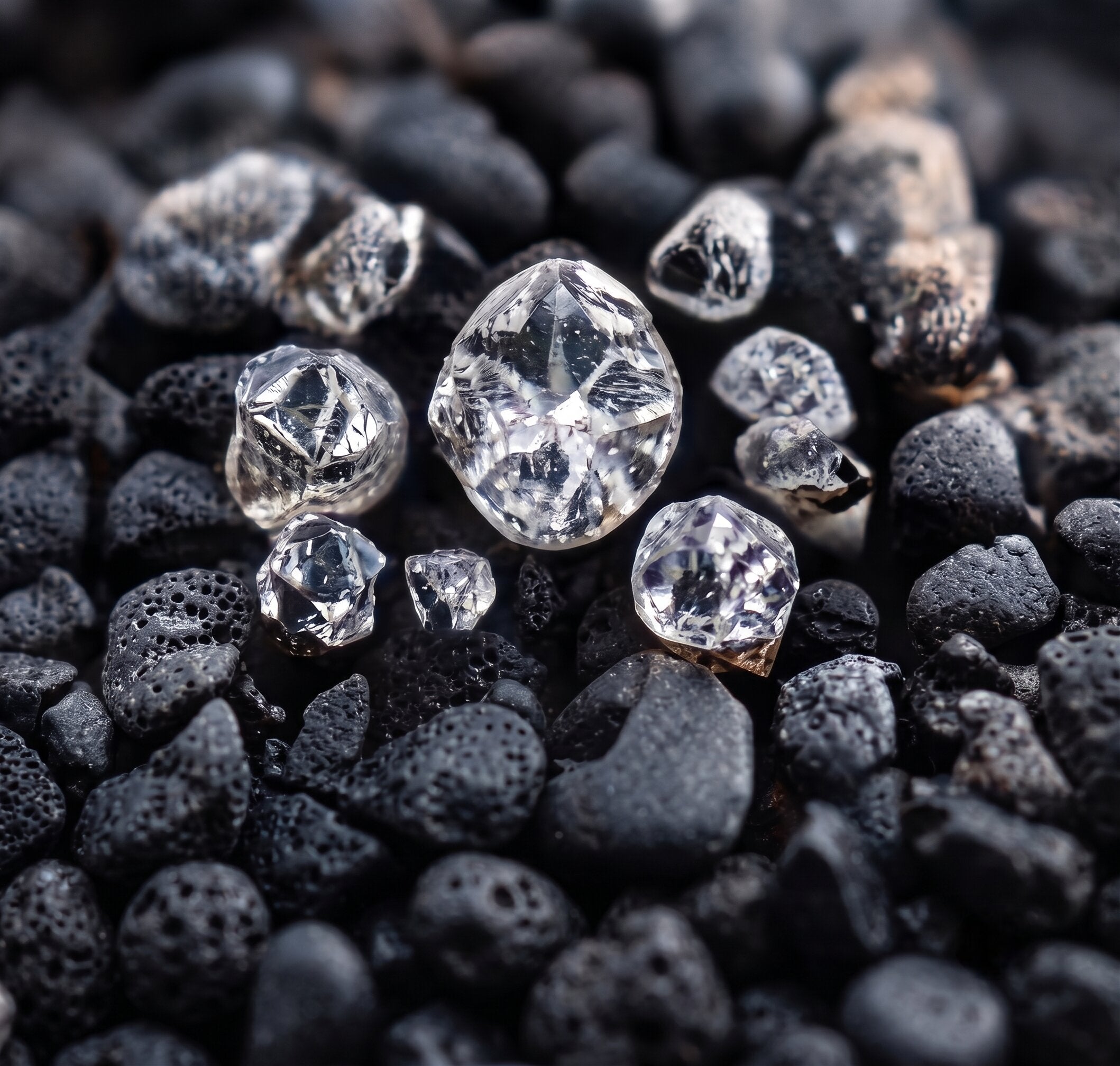 Natural diamonds near surface