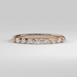 Alternating Round and Marquise Diamond Eternity Band - Rose Gold Video 