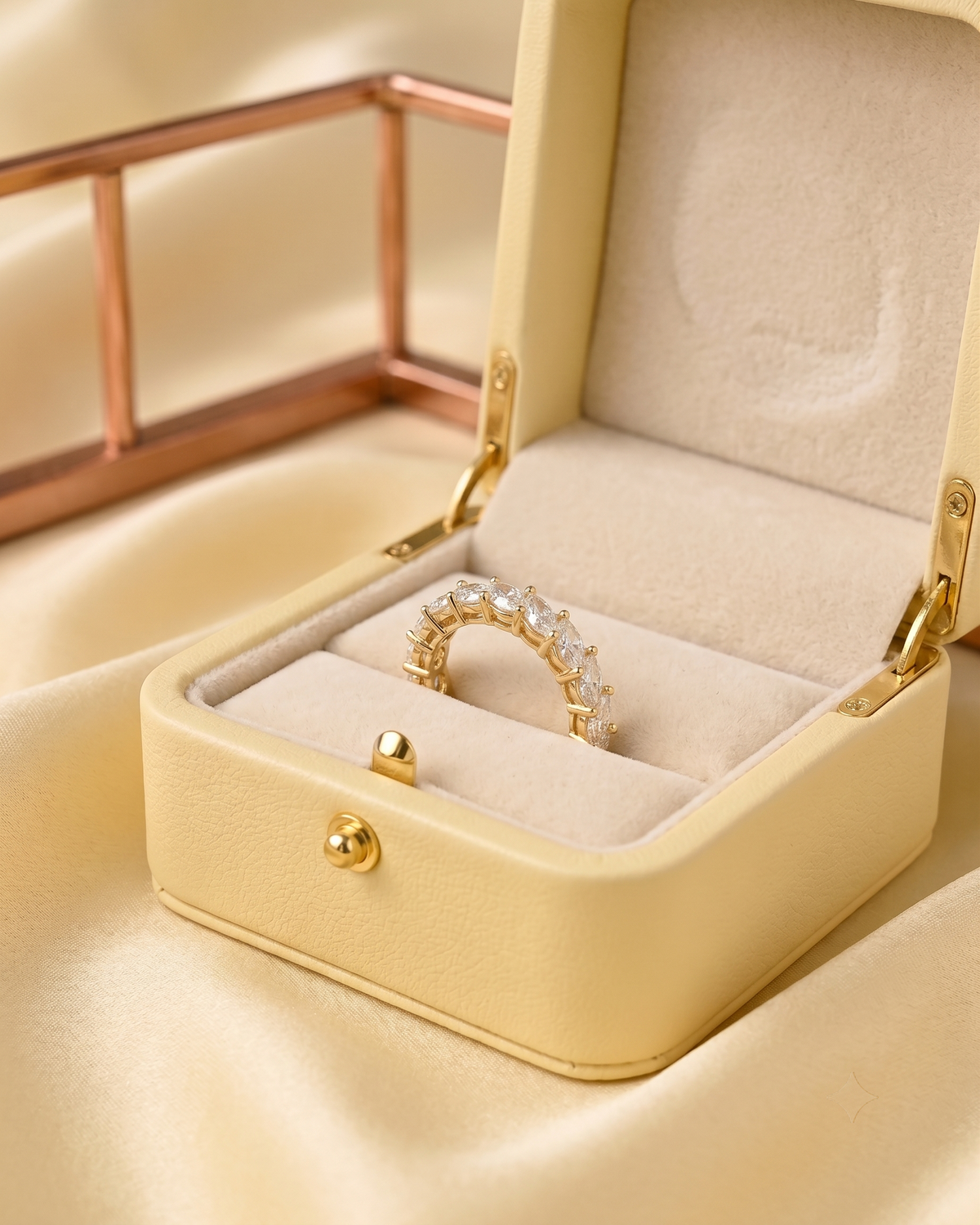 Marquise Diamond Eternity Band in Yellow Gold