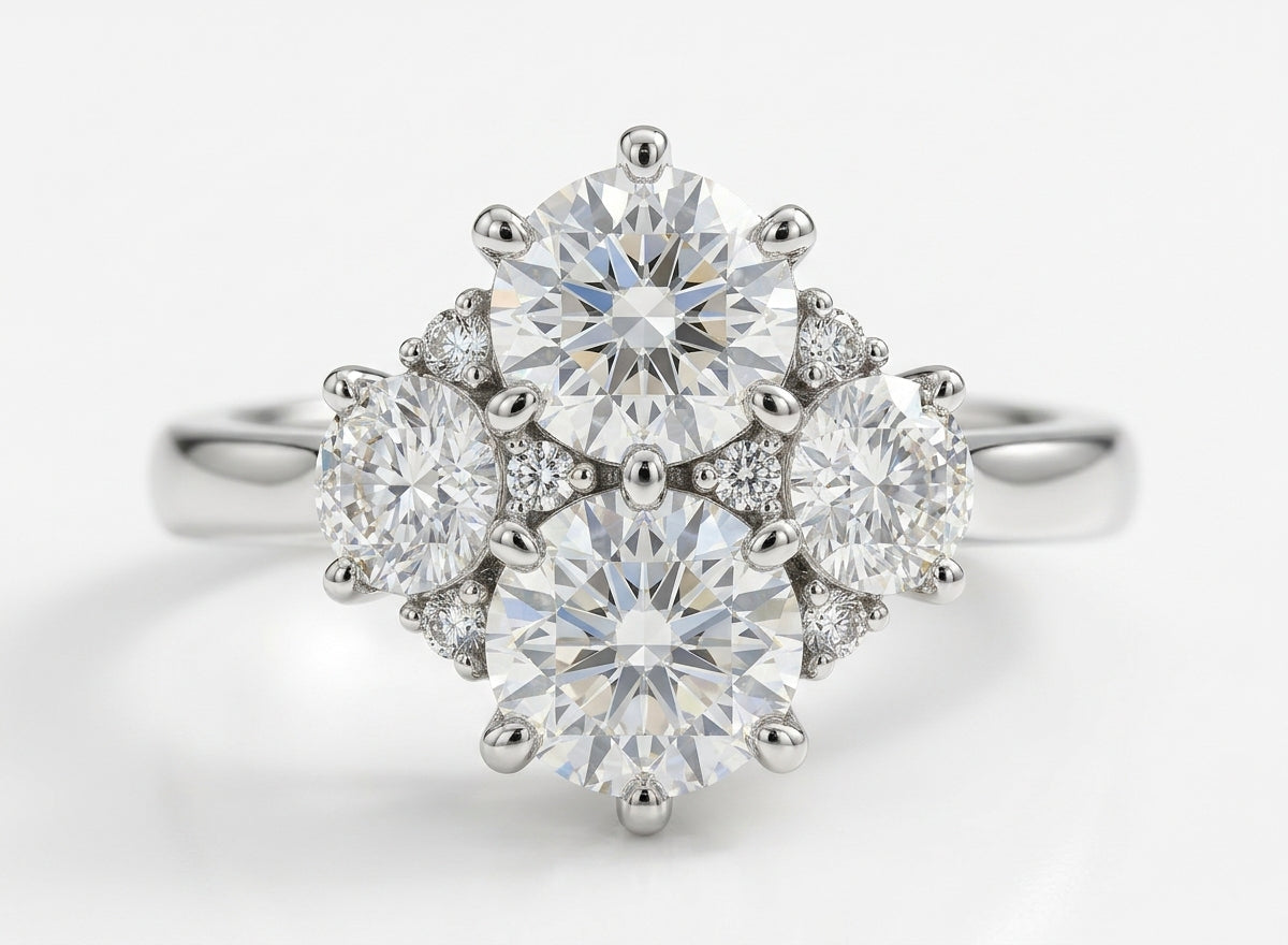 Raised diamond setting