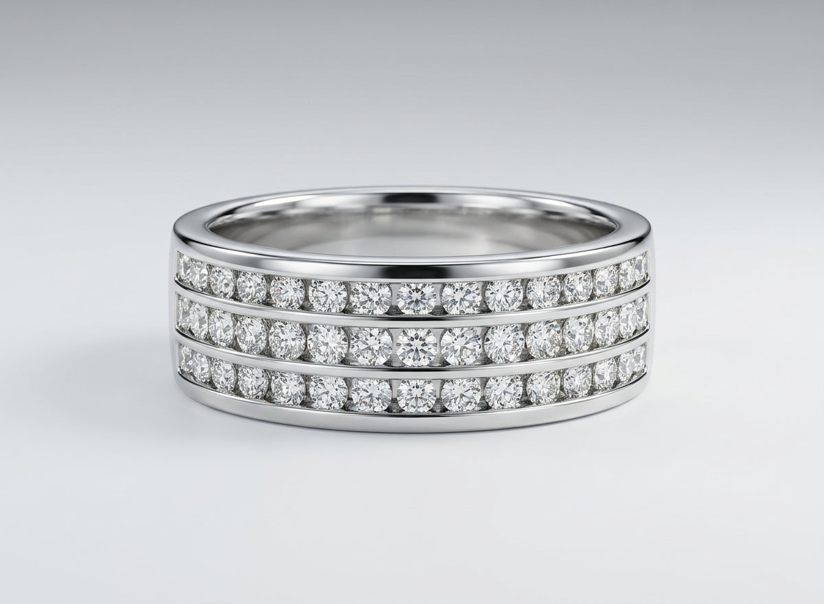 Channel diamond setting