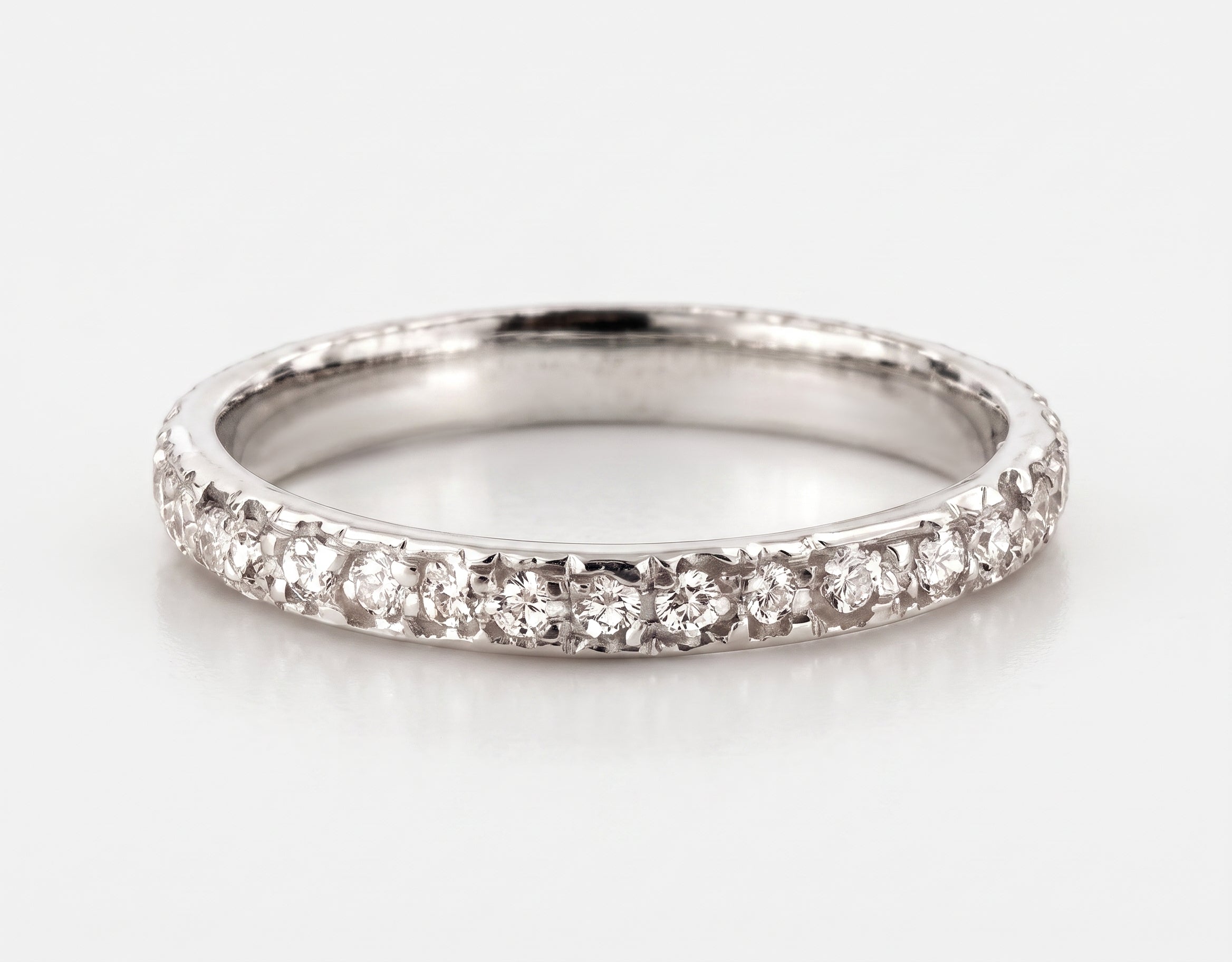 Pave wedding band